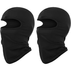 2 Pcs Kids Thin Balaclava Face Mask Sun Proof Head Mask Helmet Liner Balaclava Full Face Cover Ski Mask Child Cycling Hood Black