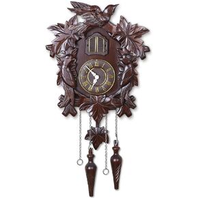 Kendal Cuckoo Clock Large Vintage Wall Clock Handcrafted Wood Cuckoo Clock House Home Decor with Singing Bird & Black Forest Bird Decoration MX113