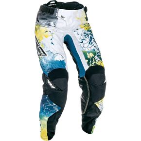 Fly Racing Unisex-Adult Kinetic Women's Race Pants (Teal/Yellow, Size 13/Size 14)