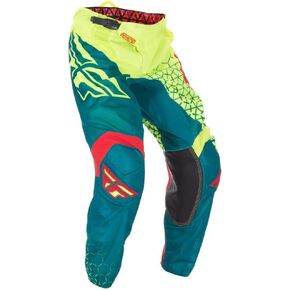 Fly Racing Unisex-Adult Kinetic Trifecta Mesh Pants (Hi-Vis/Teal, Size 26)