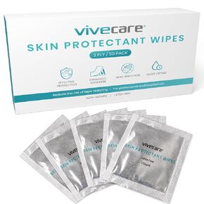 مناديل Prep Prep Vive - مناديل حاجز وقائي للتصاق الشريط والأفلام - يمكن التخلص منها ، وتجفيفها السريع ، والرائحة - خالية من اللاتكس ، غير مروية (50 عدد)