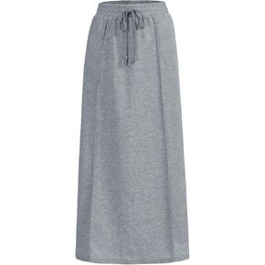 SOFIA'S CHOICE Women's Drawstring Midi Skirts High Elastic Waist Skirt