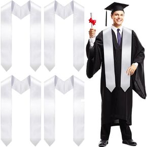 4 Pieces Graduation Stole,Sublimation Plain Honor Stole Class of 2025,Unisex Blank Grad Sash for Academic Commencements