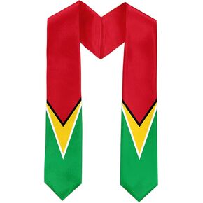 Guyana Flag International Graduate Satin Stole Scarf with National Flag Design, 72" Graduation Sash