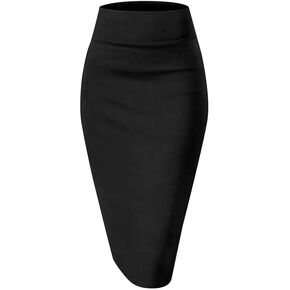 TRENDMALLS Women's High Waist Stretch Below Knee Suit Pencil Skirts for Women