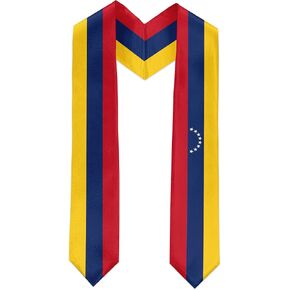 Venezuela Flag Graduation Sash Satin Scarf 72" Stole for Abroad Student International Study Class
