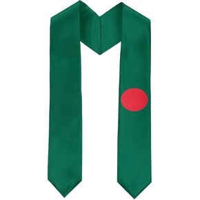 Bangladesh Flag Graduation Sash Satin Scarf 72" Stole for Abroad Student International Study Class