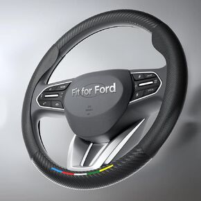 Wigoo Tesla New Model Y Juniper & Model 3 Steering Wheel Cover [Ultra-Thin, Breathable Leather] Model 3 (2024~2025)/New Model Y Juniper Accessories, for Men and Women, D Type, 14.5''-15''
