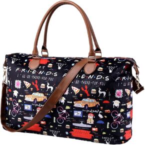 Friends TV Show Weekender Bags Extra Large, Stylish Travel Duffle Bag Waterproof, Surface Waterproof Weekend Bag, Lightweight Overnight Hospital Bags Western Gifts for Women with Shoulder Straps