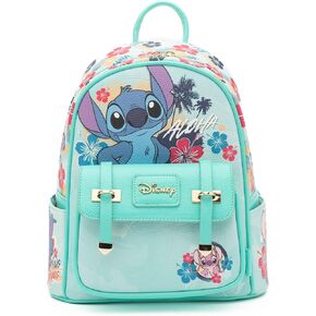 Stitch 11"" Vegan Leather Fashion Mini Backpack, Blue