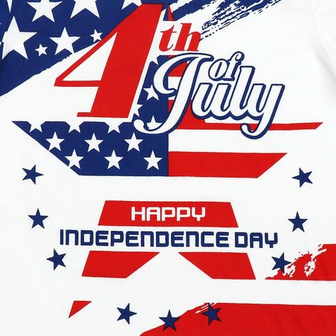 Boys Girls 4th of July T-Shirt American Flag Short Sleeve Shirt Kids Patriotic Outfit Independence Day Tee Tops 2-7T in Kuwait