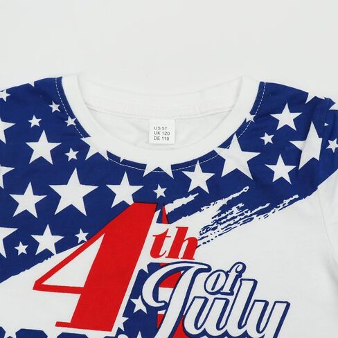 Boys Girls 4th of July T-Shirt American Flag Short Sleeve Shirt Kids Patriotic Outfit Independence Day Tee Tops 2-7T in Kuwait
