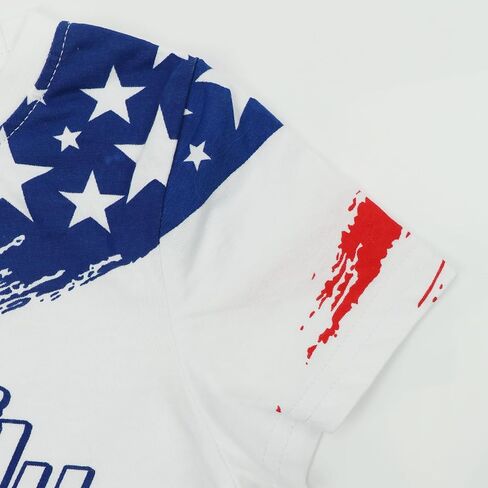 Boys Girls 4th of July T-Shirt American Flag Short Sleeve Shirt Kids Patriotic Outfit Independence Day Tee Tops 2-7T in Kuwait