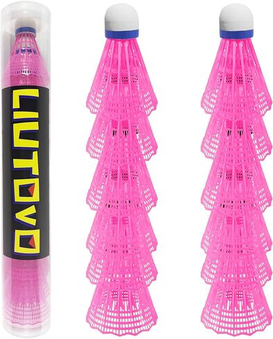 12 Pack Nylon Badminton Shuttlecocks Birdies Nylon Feather Shuttlecocks Badminton Birdies Great Stability ＆ Durability Indoor Outdoor Sports Hight Speed Training Badminton Balls（White） in Kuwait