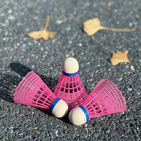 12 Pack Nylon Badminton Shuttlecocks Birdies Nylon Feather Shuttlecocks Badminton Birdies Great Stability ＆ Durability Indoor Outdoor Sports Hight Speed Training Badminton Balls（White） in Kuwait