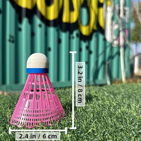 12 Pack Nylon Badminton Shuttlecocks Birdies Nylon Feather Shuttlecocks Badminton Birdies Great Stability ＆ Durability Indoor Outdoor Sports Hight Speed Training Badminton Balls（White） in Kuwait