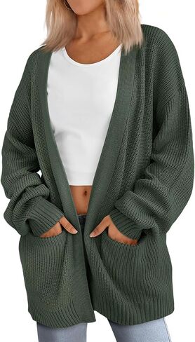 LILLUSORY Womens Oversized Cardigans Soft Knit Cardigan Sweater with Pockets in Saudi Arabia
