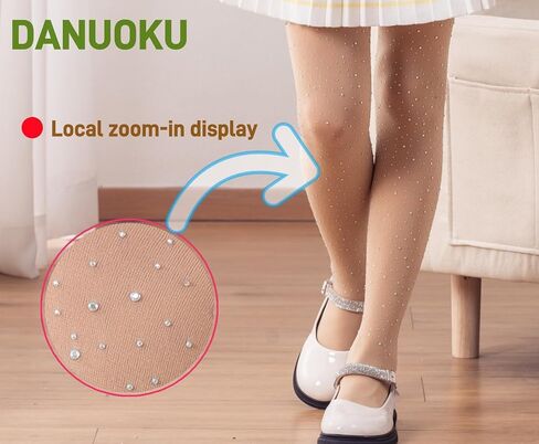 Girls Stockings 2 Pack Kids Rhinestone Stockings Glitter Tights girls Dance Tights For 6-12 Years in Saudi Arabia