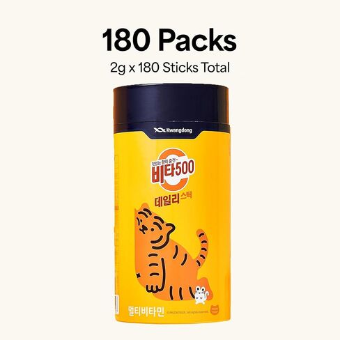 Vita500 Multivitamin Powder Daily Stick ، ​​تحسين المناعة القوية ، وزيادة الطاقة مع فيتامين C 500mg ، ومجمع فيتامين B (70 عصا من 500 ملغ) in Kuwait