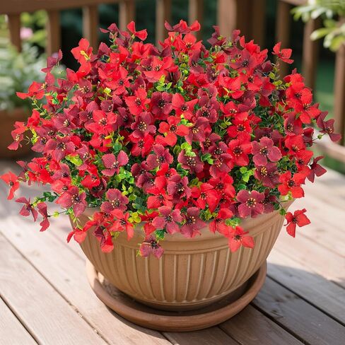 نباتات صناعية مصطنعة الزهور في الهواء الطلق زخرفة الصيف في الهواء الطلق ، 12 حزم حرير مزيف ملون ديزي الأوكالبتوس واقعي للأشعة فوق البنفسجية لديكور شرفة زارع خارج المنزل (مزيج) in Kuwait