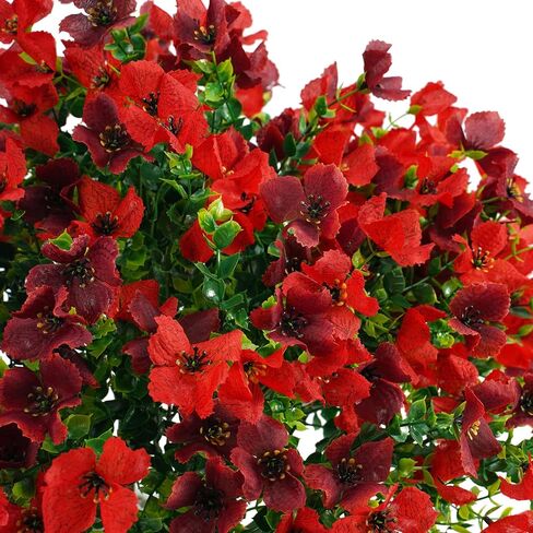 نباتات صناعية مصطنعة الزهور في الهواء الطلق زخرفة الصيف في الهواء الطلق ، 12 حزم حرير مزيف ملون ديزي الأوكالبتوس واقعي للأشعة فوق البنفسجية لديكور شرفة زارع خارج المنزل (مزيج) in Kuwait