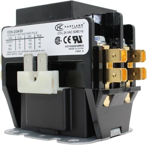 موصل HVAC Genius HVAC، قطب واحد 30 أمبير / ملف موصل قطب واحد 24 فولت، موصل تيار متردد بديل متوافق مع مرحل مكيف الهواء hn51kc024، أنظمة التبريد، مدرج في قائمة UL in Saudi Arabia