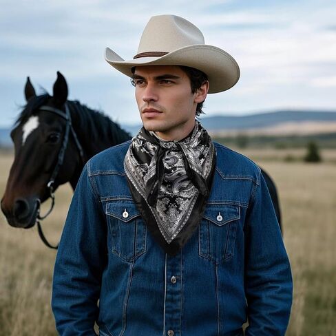 Bandanas for Men and Women Cowboy Bandana Western Scarf Paisley Print Handkerchiefs Pirate Headbands in Kuwait