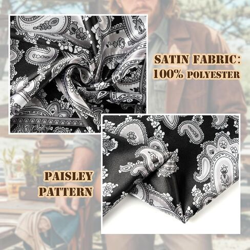 Bandanas for Men and Women Cowboy Bandana Western Scarf Paisley Print Handkerchiefs Pirate Headbands in Kuwait