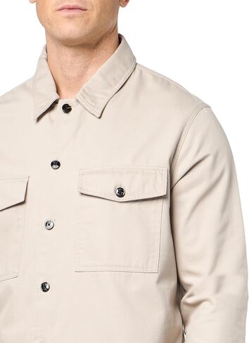 HUGO Men's Twill Patch Pockets Button Down Overshirt in Saudi Arabia