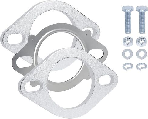 2-Bolt 2.5 inch/63mm Stainless Steel Exhaust Flange & Exhaust Gasket with Bolts & Nuts for Automotive Replacement Exhaust Flanges in Kuwait