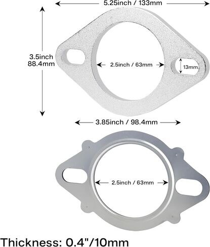 2-Bolt 2.5 inch/63mm Stainless Steel Exhaust Flange & Exhaust Gasket with Bolts & Nuts for Automotive Replacement Exhaust Flanges in Kuwait