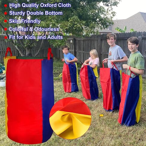 CWLAKON Outdoor Games, Potato Sack Race Bags for Kids Adults, Egg Spoon Relay Race, 3 Legged Race Bands, Birthday Party, Field Day Family Reunion Carnival Outside Yard Lawn Easter Fall Festival Games in Saudi Arabia