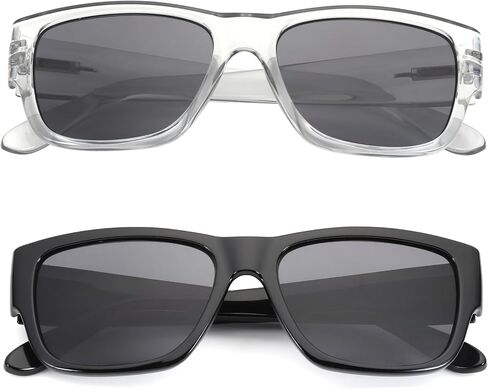BLUEMOKY Square Bifocal Sunglasses for Men: Reading Glasses with UV400 Protection - Retro Shades Classic Rectangle Frame in Saudi Arabia