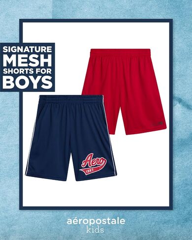 AEROPOSTALE Boys Athletic Shorts - 2 Pack Pull On Mesh Performance Running Basketball Gym Shorts for Boys (Sizes: 8-16) in Saudi Arabia