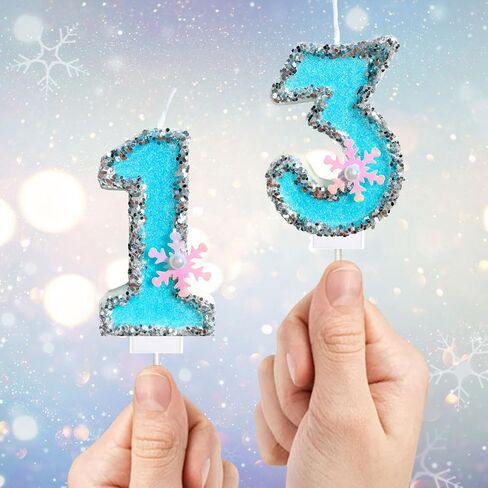 رقم عيد ميلاد المجمد شموع للكعكة ، الأزرق رقم 4 شمعة ، 4th الكعكة المجمدة توبيبر ، متعة شموع عيد ميلاد بريق كب كيك توبيبر لزخارف الذكرى السنوية للحفلات in Kuwait