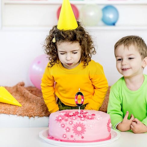 شمعة عيد ميلاد أسود أحمر ، موضوع كرتون عيد ميلاد شموع كب كيك أرقام بارافين الفأر الأحمر رقم عيد ميلاد الكعكة الكعكة لزخارف حفلة عيد ميلاد الذكرى (رقم 2) in Kuwait
