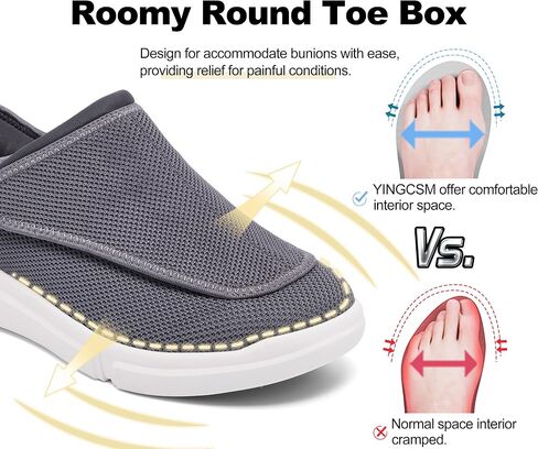 Men's Wide Diabetic Slip-On Shoes Adjustable Comfortable Walking Shoes for Swollen Feet Elderly Foot Pain Relief and Neuropathy Support in Kuwait