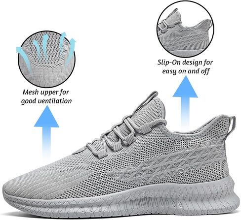 Running Shoes for Men Casual Slip on Tennis Walking Sneakers Lightweight Breathable Mesh Fashion Gym Athletic Sports Workout Non Slip Trainers in Saudi Arabia