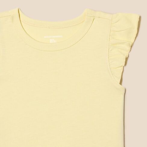 Amazon Essentials Girls and Toddlers' Sleeveless Ruffle T-Shirt, Pack of 3 in Saudi Arabia