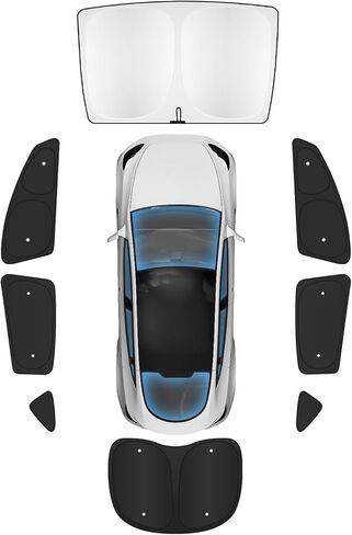 8PCS Windshield Sunshade for Tesla Model 3,Front&Rear Side Window Privacy Sun Shade Privacy Cover Sun Visor Thermal Insulated Model 3 Accessories in Kuwait