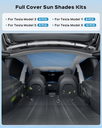 8PCS Windshield Sunshade for Tesla Model 3,Front&Rear Side Window Privacy Sun Shade Privacy Cover Sun Visor Thermal Insulated Model 3 Accessories in Kuwait