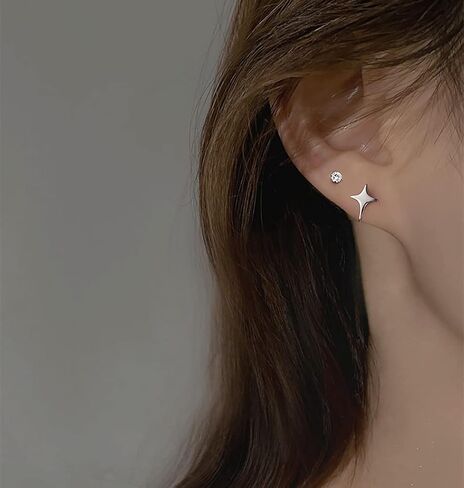 Reffeer Solid 925 Sterling Silver Star Cuff Earrings Cartilage Wraps for Women Teens Helix Earrings Star Clip On Earrings No Piercing in Kuwait