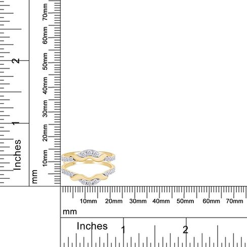 SAVEARTH DIAMONDS 1/3 ct. t.w Round Cut Lab Created Moissanite Diamond Chevron Enhancer Guard Ring In 14K Gold Over Sterling Silver Jewelry For Women (G-H Color, 0.33 Cttw) in Saudi Arabia