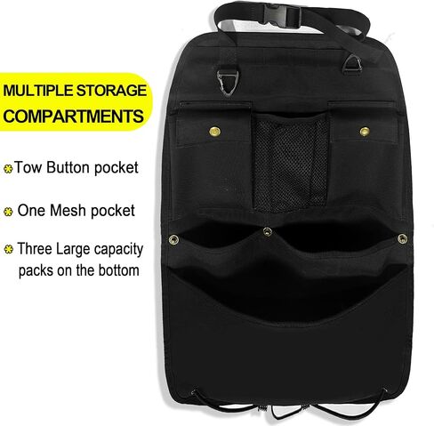 منظم مقعد السيارة الأسود مع عدة جيوب وخطافات in Kuwait