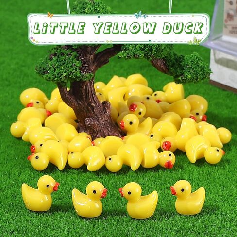 GADIEDIE 260Pcs Mini Resin Ducks,Miniature Figures Fairy Garden Duck,Tiny Resin Duck for Home Hide Prank Game Dollhouse Decor Aquarium Potted Miniature Landscape Ornament in Saudi Arabia