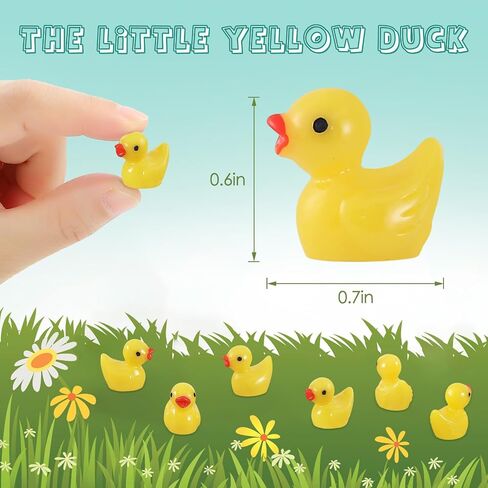 GADIEDIE 260Pcs Mini Resin Ducks,Miniature Figures Fairy Garden Duck,Tiny Resin Duck for Home Hide Prank Game Dollhouse Decor Aquarium Potted Miniature Landscape Ornament in Saudi Arabia