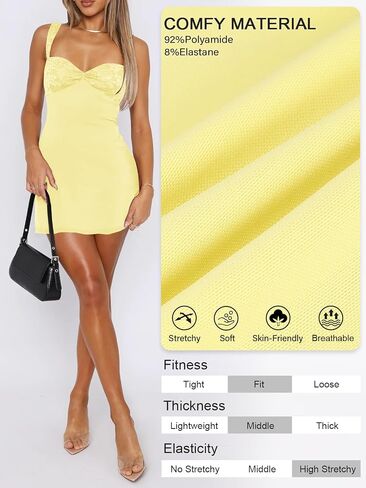 Women's Summer Mini Dresses Sleeveless Sexy Square Neck Lace Splicing Cocktail Party Straps Bodycon Dress in Kuwait