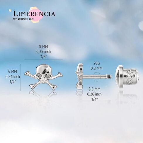 Limerencia Hypoallergenic G23 Implant Grade Titanium Screw Back Earrings Tragus 20G Helix F136 Piercing Post for Sensitive Ears Cartilage in Saudi Arabia