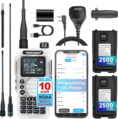 (4th Generation) TIDRADIO TD-H8 10Watt Ham Radio,APP Programming,Spectrum Analysis,SMS Message Text,Online Firmware Update,Version Switch,Multi-Band AM/FM/NOAA Weather Receiver Handheld Two Way Radio in Saudi Arabia