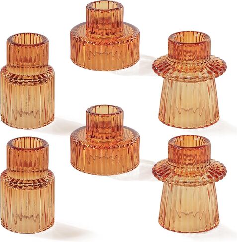 Homemory Clear Glass Candle Holders, 3 Pcs Tea Light hoders, Taper Glass Candlestick Holder, Votive Candle Holders for Table Wedding Centerpieces, Shabbat, Halloween, Home Decor, Christmas in Saudi Arabia